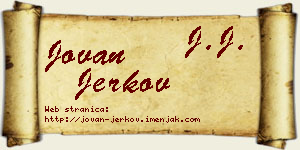 Jovan Jerkov vizit kartica